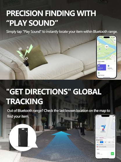 Wallet Tracker Card for Apple & Android, Find My Credit Card Tracker for Wallet, Luggage, Passport, Rechargeable Tracking Card Works with Apple Find My & Google's Find Hub (Black, 1 Pack)