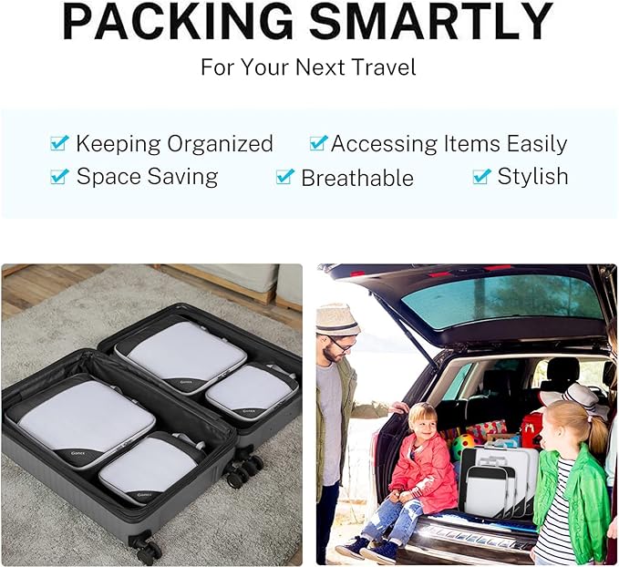 Compression Packing Cubes, Gonex Extensible Storage Mesh Bags Organizers