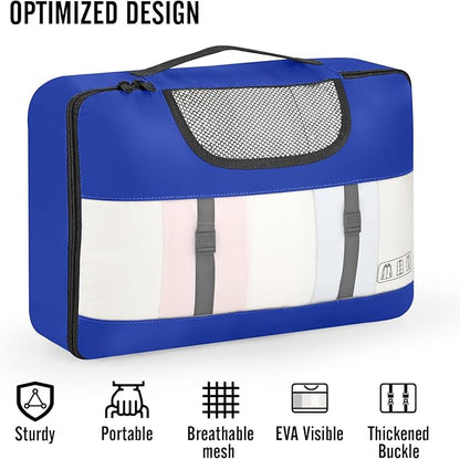 Veken 10 Set Packing Cubes for Travel Essential, Suitcase Organizer Bags in 4 Sizes, Carry-On Luggage Accessories with Large Laundry & Hanging Toiletry Bag, Must-Have for Airplane, Road Trip & Camping