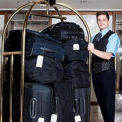 500 Baggage Claim Check Tags with Transfer Tape on Back, Hotel Luggage ID Tags Luggage Tag Bulk with White String, Baggage Identification for Hotel Suitcase Motel Bag