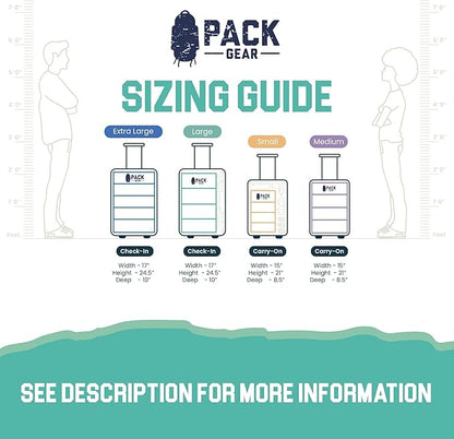 Pack Gear Hanging Suitcase Organizer - Our Large Hanging Luggage Organizer Fits Any Suitcase - Our Packing Cubes For Travel Uses Mesh Windows to Make it Easy to Find your Clothes (Green, L)