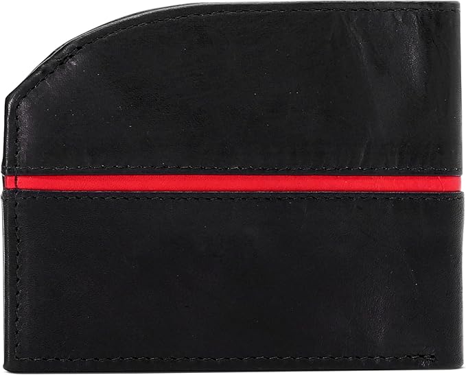 ROGUE WALLET Tailored Genuine Leather Wallets – RFID Blocking, Durable & Stylish Front-Pocket Comfort - Holds 6–8 Credit Cards, ID Window, Extra Storage Pockets & More (Redline)