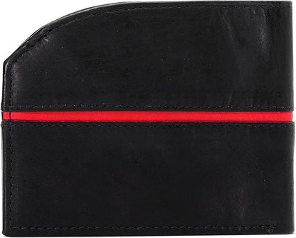 ROGUE WALLET Tailored Genuine Leather Wallets – RFID Blocking, Durable & Stylish Front-Pocket Comfort - Holds 6–8 Credit Cards, ID Window, Extra Storage Pockets & More (Redline)