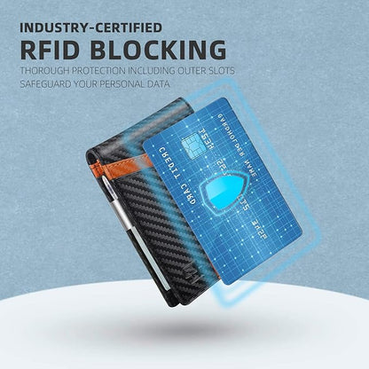 Zitahli Money Clip Wallets for Men,Slim Bifold Wallet 10-12 Cards, Mens Leather Wallet with ID Window,RFID Blocking Thin Minimalist Credit Card Holder,Gifts for Him