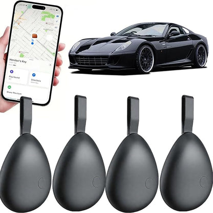 GPS Tracker for Vehicles, Mini Tracking Device for Vehicles, Car Tracker Device Hidden No Subscription Work with Find My (iOS Only), Key Finder, for Kids, Dogs, Luggage, Bag (Black, 4 Pack)