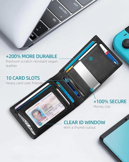 Zitahli Men's Wallets Airtag Holder Slim Rfid Leather with Gift Box