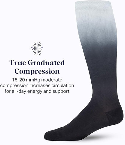 Comrad Nylon Knee High Socks - 15-20mmHg Graduated Compression Socks - Soft & Breathable Support Unisex Socks