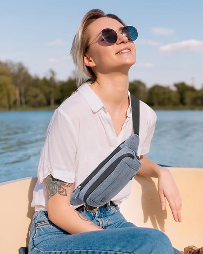WATERFLY Fanny Pack Waist Bag: Small Hip Pouch Bum Bag Fannie Pack Phanny Fannypack Waistpack Bumbag Beltbag Sport Slim Fashionable for Jogging Hiking Hiker Woman Man