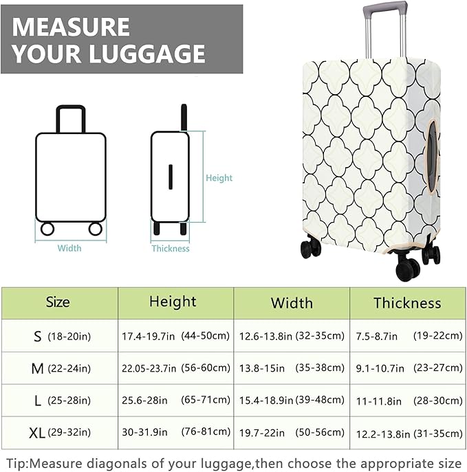 Travel Luggage Cover Suitcase Protector Fits 18-32 Inch Wheel Covers PatternedTravel Related Items Flower Luggage Protector Elastic S