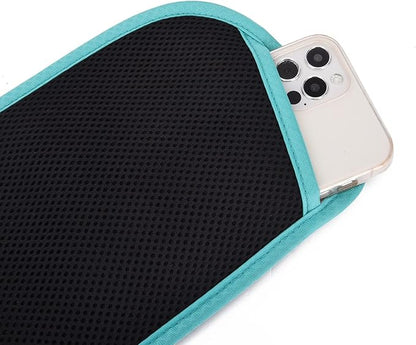 RFID Blocking Money Belt for Men Women, Slim Fanny Pack for Travel，Running,Conceal Waist Wallet for Passport Holder,Phone,Cash(Black Mint Green)