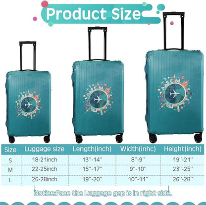 Sherr 3 Pieces Travel Luggage Cover Suitcase Protector Anti Scratch Suitcase Washable Baggage Covers(Travel Theme,S/Medium/L)