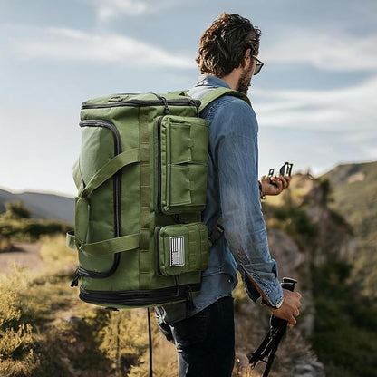 G4Free 3-in-1 Duffle Bag for Travel, Large Gym Duffle Backpack for Men Women with Shoes Compartment and Wet Pocket, Green