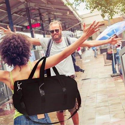 MABROUC Duffle Bag For Women, Sports Duffel Bag for Gym with Wet Pocket & Shoe Compartment, Overnight Weekender Travel Bag