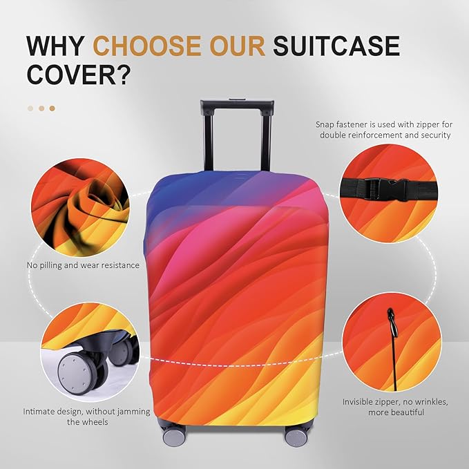 Travel Luggage Cover - Scratch-Resistant Fit 19-31 Inch Suitcase Protector, Not Included (F-S-005, M(24-25 inch))