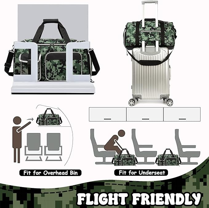 Kid's Luggage Set 3 Piece Suitcase Set 16" Hardside Luggage with Spinner Wheels Boys Carry on Toddler Travel Rolling Suitcase with Duffle Bag Neck Pillow Airline Approved