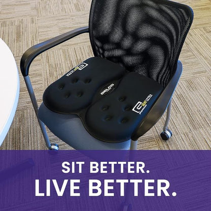 GSeat Ultra Orthopedic Gel and Foam Seat Cushion - for Coccyx, Back, Tailbone, Prostate, Postnatal, and Sciatica Pain/Discomfort - Office, Car, Chair, Travel (Royal Blue)
