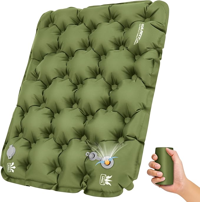 EULANT Inflatable Seat Cushion Lightweight Compact Stadium Seat Pad Camping Travel Air Seat Cushion for Airplane Hiking Bleachers Office Home Sports Events(Green)