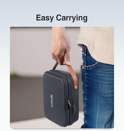 Luxtude Electronics Organizer Travel Case,Double Layer Tech Organizers Travel Case, Hard Charger Organizers, Portable Cable Organizer, Travel Essentials for Charger/Mouse/Cash, Tech Gifts