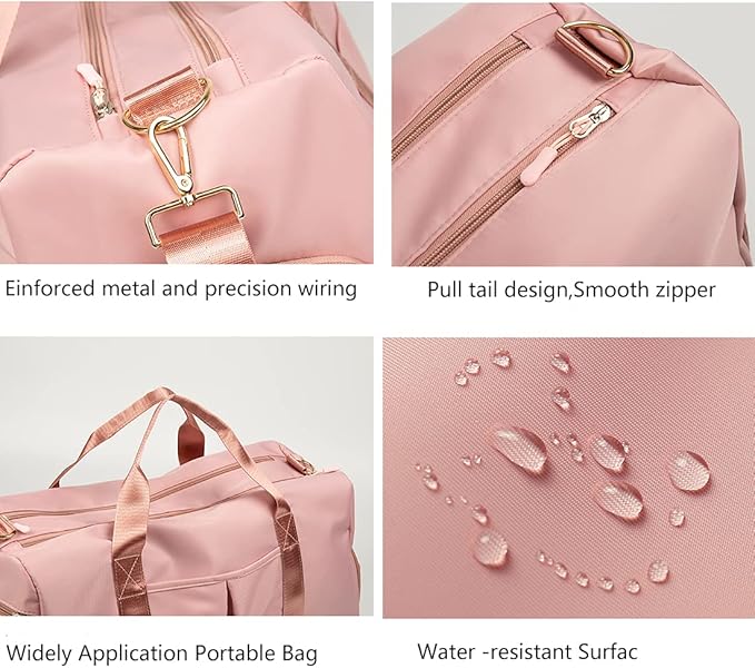 ZUEVI Sports Gym Duffel Bag for Women Waterproof Weekender Travel Bag with Shoes Compartment Dry and Wet Separation for Training Swim Yoga(Army Green)