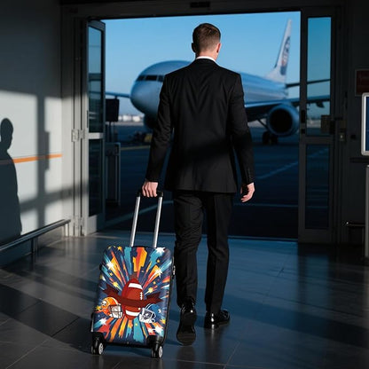 WUJIAONIAO Travel Luggage Cover Baggage Suitcase Cover Protector Skins 18-32 Inch (Rugby, M (for 22-24 inch luggage))