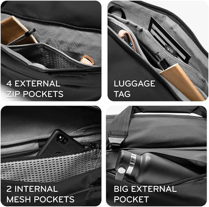 Peak Design Travel Duffel, Extra-Wide Single Zip Access, Weatherproof Shell, 4 External Pockets, Fits Packing Cubes & Camera Cubes, Ideal for Weekend Trips, Versatile Duffel Bag for Travel