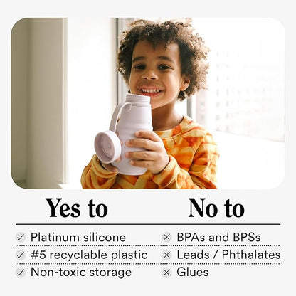 STOJO Collapsible Sports Water Bottle - Leak-Proof Reusable Silicone Travel Cup for Hot & Cold Drinks - Microwave & Dishwasher Safe - AS SEEN ON TODAY SHOW - Parent (Eucalyptus)