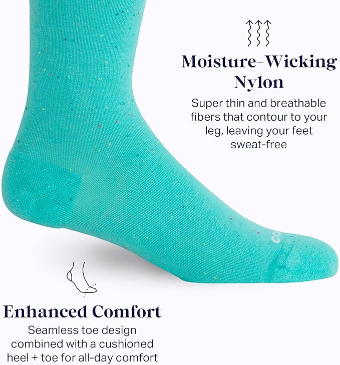 Comrad Recycled Cotton Knee High Socks - 15-20mmHg Graduated Compression Socks - Soft & Breathable Support Socks, Unisex