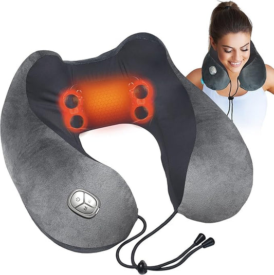Neck Massager Pillow with Heat - FSA or HSA Eligible,Portable Shiatsu Neck Massage Pain Relief Deep Tissue,Heated Pillow for Travel,Office & Home,Ideal Gift for Her,Him