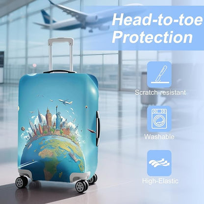 ANNA QUEEN Travel Luggage Cover Suitcase Protector Suitcase Cover Anti-Scratch,Stretchable Luggage Travel Bag Cover Washable