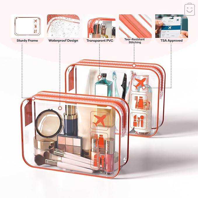 Veken 9/11 Set Compression Packing Cubes for Travel Essentials,Compressible Expandable Large Luggage Suitcase Organizer Bags for Clothing,Durable Space Saver Storage Bags with Toiletry Bags(Orange)