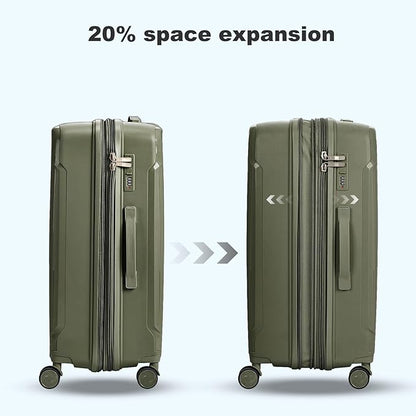 Nazhura Luggage Set, 3-Piece Hardside Suitcase Set, 20-inch Carry On, 24-inch, 28-inch Luggage