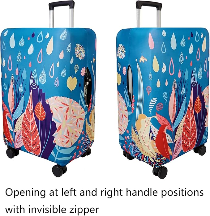 WUJIAONIAO Travel Luggage Cover Baggage Suitcase Cover Protector Skins 18-32 Inch (rainy season, XL (for 29-32 inch luggage))