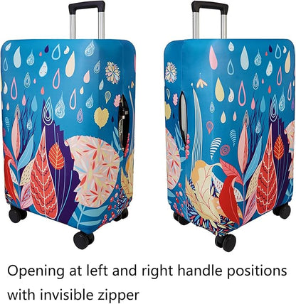 WUJIAONIAO Travel Luggage Cover Baggage Suitcase Cover Protector Skins 18-32 Inch (rainy season, XL (for 29-32 inch luggage))