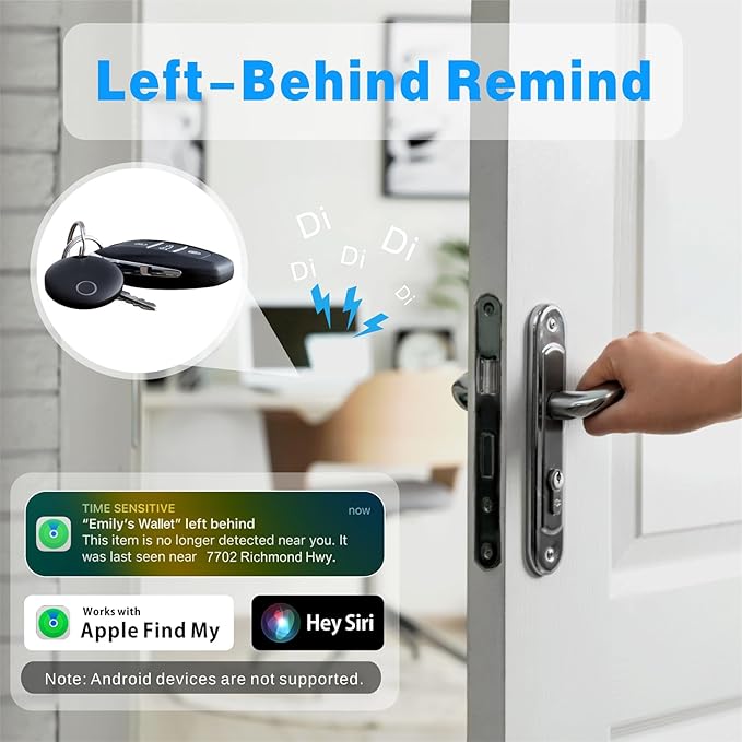 Air Tracker Tags-4 Pack, Smart Bluetooth Tracker Works with Apple Find My (iOS Only), Item Finder Locator for Keys, Luggage, Backpack, IP67 Waterproof