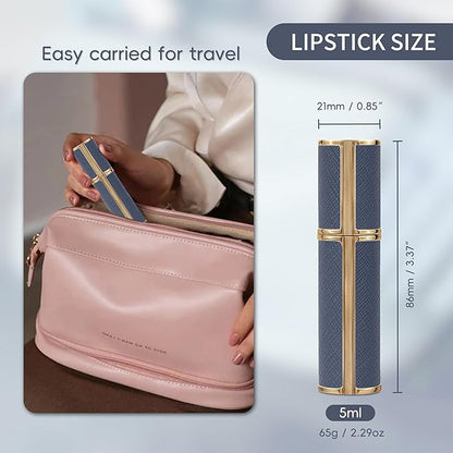 5ml Perfume Spray Bottle, AG00WH Leather Refillable Dispenser Bottom Fill Fragrance Scent Container, Portable and Leak-proof Suitable for Traveling & Outgoing (White 5ml)