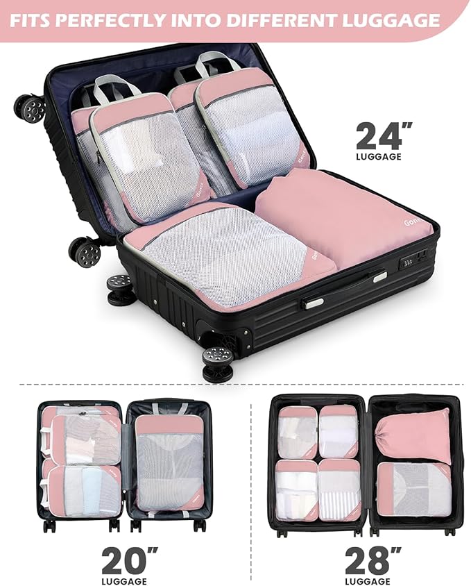 Compression Packing Cubes, Gonex Extensible Storage Mesh Bags Organizers