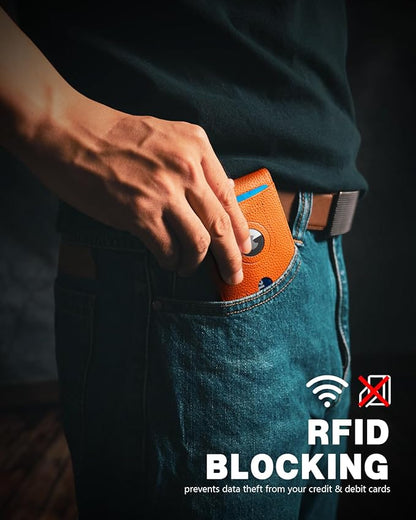 Zitahli Men's Wallets Airtag Holder Slim Rfid Leather with Gift Box