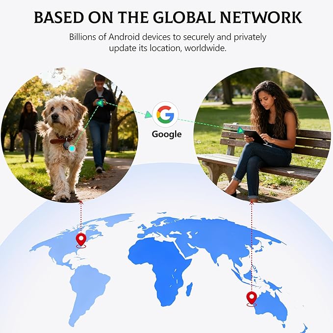 2025 Upgraded 【Google MFG Certified】 Air Tracker for Android 4 Pack, Tracker Tags Item Finder Works with Google’s Find Hub, Air Tracking Device Locator, Smart Tag for Keys, Luggage, Bag, Suitcases