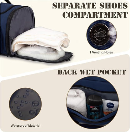 Tactical Duffle Bag For Travel Expandable 52L Large Duffle Bag For Men Gym Duffel With Wet Pocket Multi-Functional Carry On Bags Weekender Overnight Bag Organizer Duffel Bag For Travel