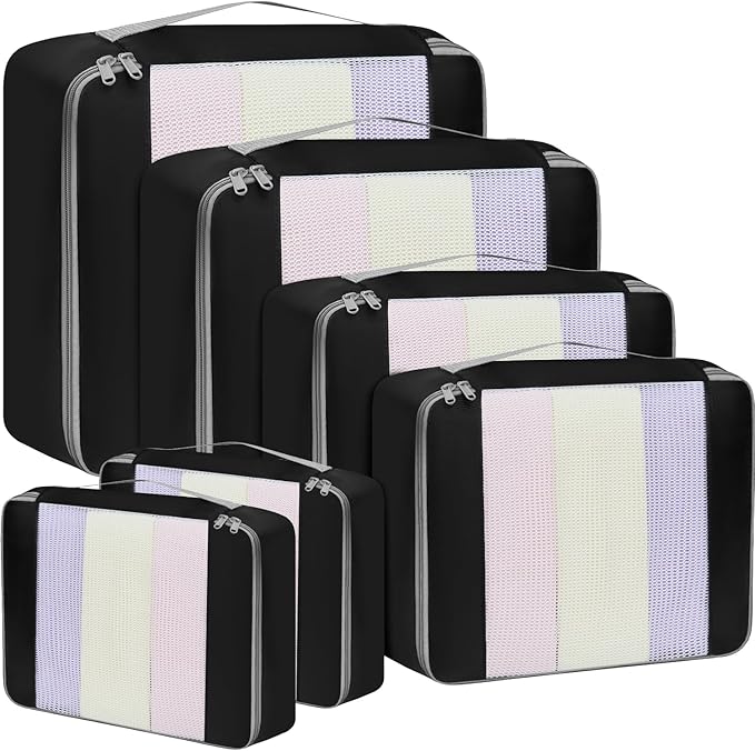BAGAIL 6 Set/8 Set/10 Set Packing Cubes Various Sizes Packing Organizer for Travel Accessories Luggage Carry On Suitcase