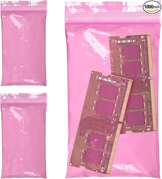 APQ Plastic Reclosable Zipper Bags, 3 x 5 Inch. Pack of 1000 Anti Static Poly Bag. Plastic Jewelry Bags. Anti Static Bag Resealable. Resealable Plastic Bags. Jewelry Poly Bags Reclosable