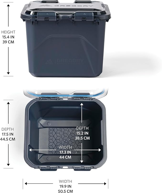 Gregory Alpaca 50L Waterproof Gear Organization/Camping Gear Box with Transparent Removeable Lid, Slate Blue