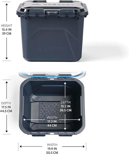 Gregory Alpaca 50L Waterproof Gear Organization/Camping Gear Box with Transparent Removeable Lid, Slate Blue