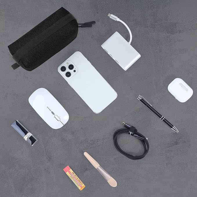 SIMTOP Electronics Organizer Cord Organizer Travel, Small Tech Bag for Cords, Chargers, Power Bank, Earbuds – Portable Cable Pouch for Office, Business Trip, Commute – Water & Scratch-Resistant