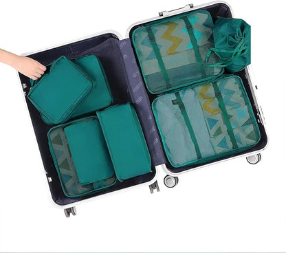 BAGAIL 8 Set Packing Cubes Luggage Packing Organizers for Travel Accessories-Aqua Color