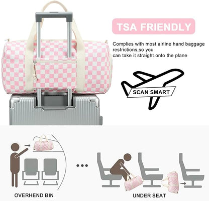 BLUBOON Duffle Bag Girls Kids Cute Gym Bag with Shoes Compartment & Wet Separation Waterproof Sports Overnight Travel Bag