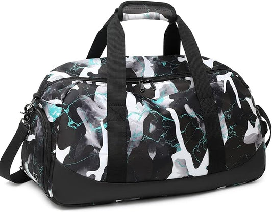 Kids Overnight Duffle Bag Boys Sports Gym Bag with Shoe Compartment & Wet Pocket Teens Gymnastics Bag Carry On Weekender Travel Bag