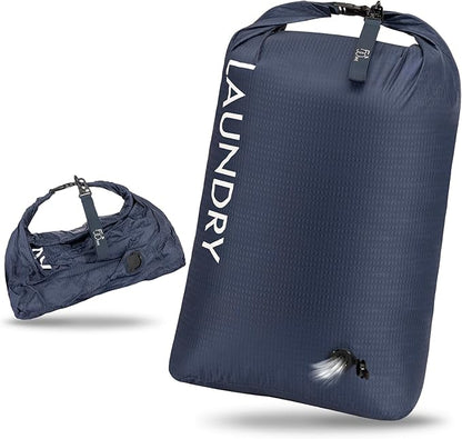 Travel Laundry Bag, Vacuum Compression Dirty Clothes Travel Bag, Waterproof Wet/Dry Space-Saving Laundry Storage Organizer, Smell Proof Storage Bag for Clothing, Swimming, Yoga, Gym, Camping