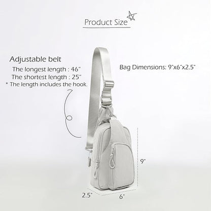 ODODOS Daily Sling Bag with Adjustable Straps Crossbody Chest Bag Lightweight Small Backpack for Casual Traveling Hiking