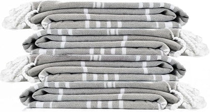 Cotton Turkish Beach Towel with Towels Oversized 36"x72" Pool Absorbent Extra Large Quick Dry Sand Travel Towel (Silver Mist, 4 Pack)